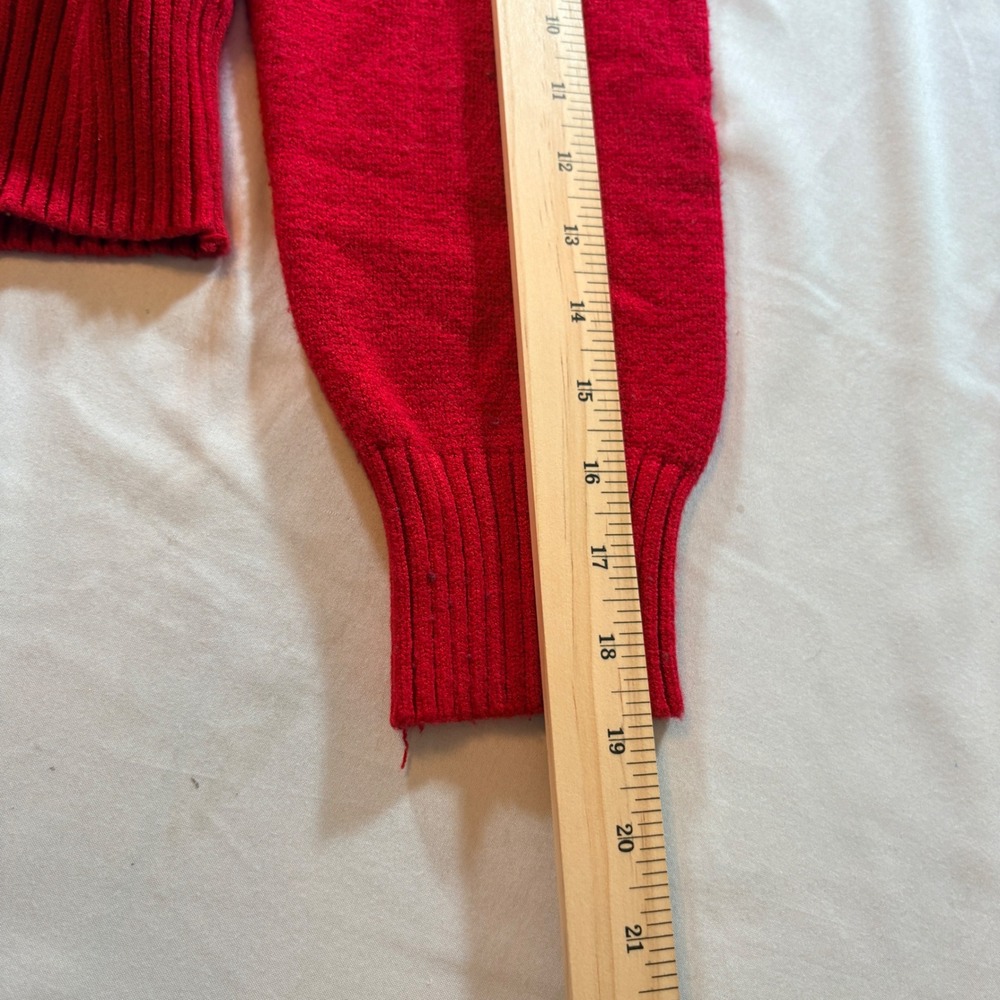 Rae Dunn Merry Sweater Womens XL Red Knit Holiday Pullover Festive Relaxed Fit - Picture 8 of 9
